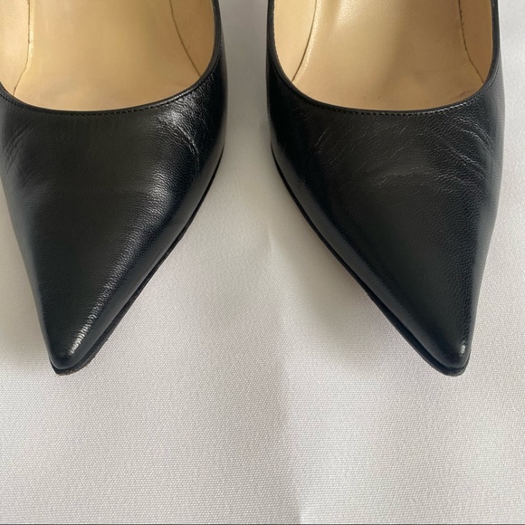 Jimmy Choo Black Kid Leather Pointy Toe Pump - Picture 4 of 9